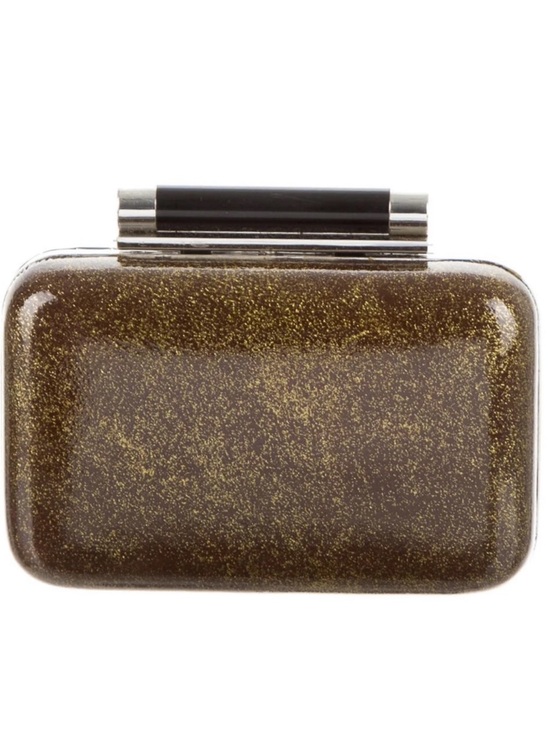 Diane Von Furstenberg Handbags - Diane Von Furstenberg Gold Metallic Evening Clutch